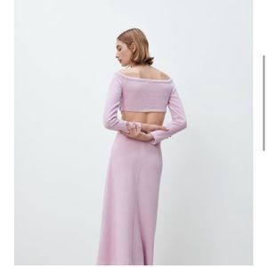 Zara Soft ruched skirt in S, lilac color